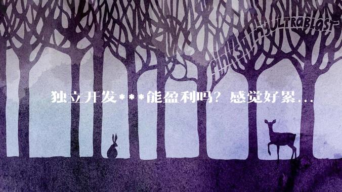 独立开发***能盈利吗？感觉好累...